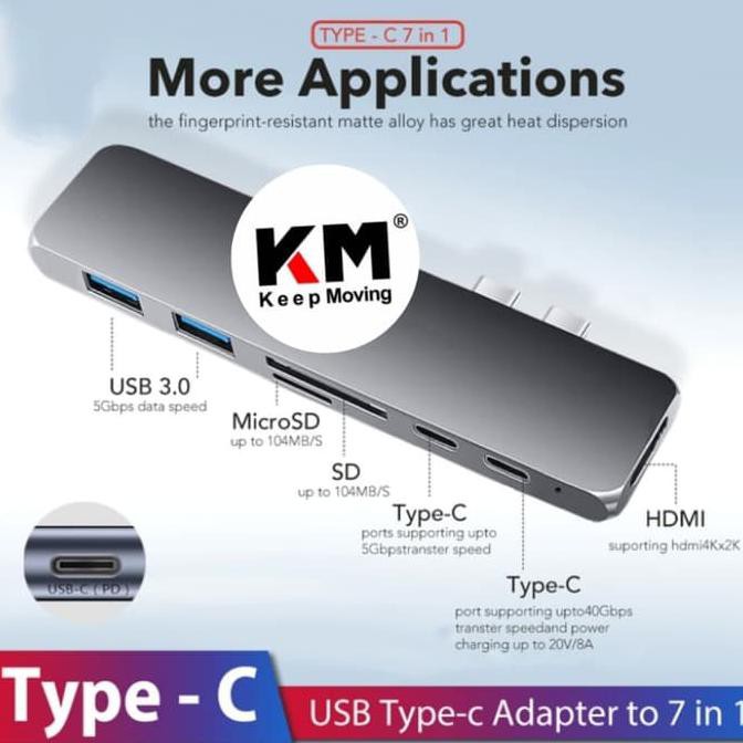 Đầu Đọc Thẻ 7 Trong 1 Usb Type C Sang Hdmi Cho Macbook Pro Usb 3.0