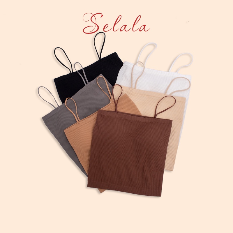 Áo Hai Dây Selala Gân Tăm Mềm Mịn Co Giãn Sang Chảnh Sexy 2D13