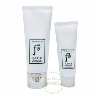 Tuýp sữa rửa mặt trắng da Whoo trắng Brightening Cleasing Foam