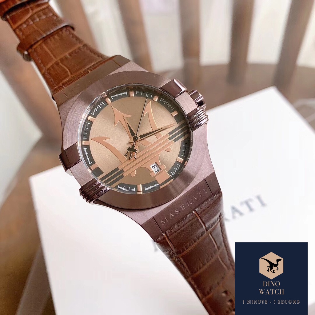 Đồng Hồ Nam Maserati Potenza R8851108011 Dây Da Màu Nâu , Máy Quartz - Pin , Size 42mm