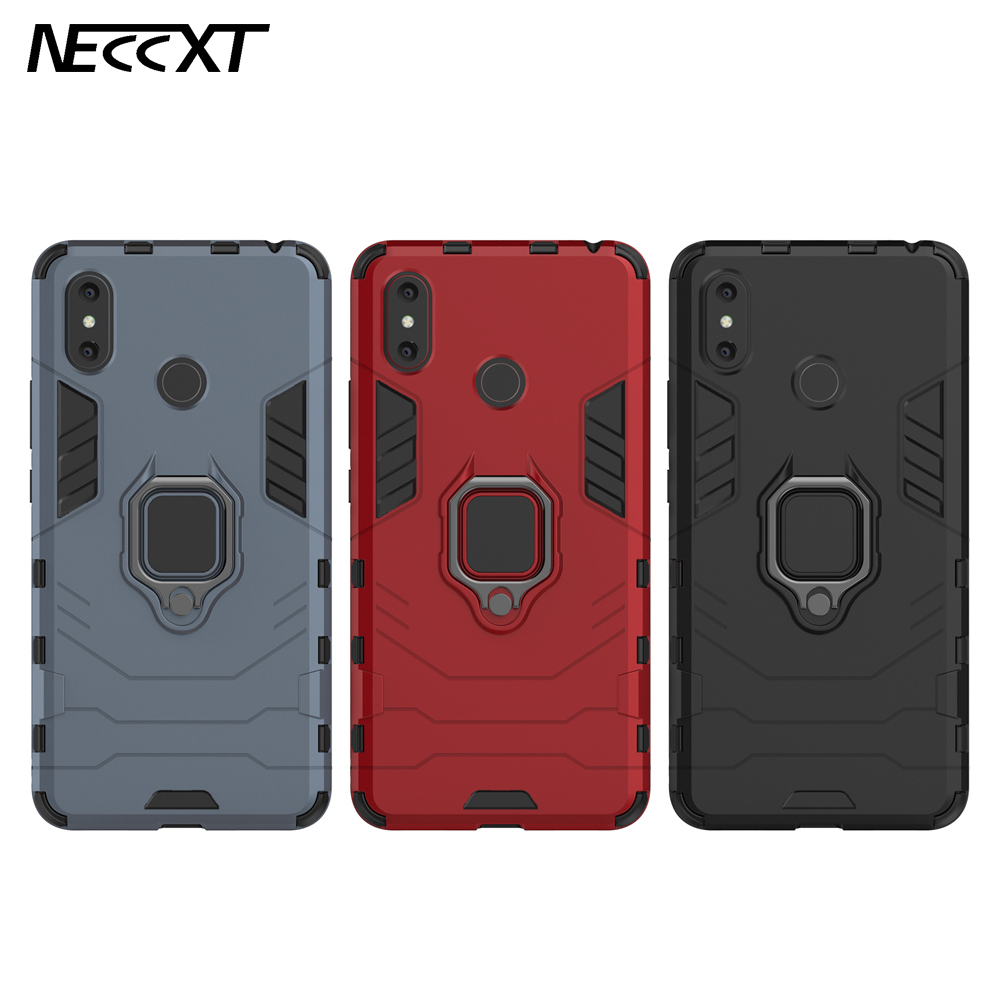 NECCXT Ốp lưng điện thoại cứng Xiaomi Mi Max 3 Max 2 Mix 2 2S Mi A1 A2 A3 Lite Mi Play ốp áo giáp chống sốc có nhẫn đứng 03ZG