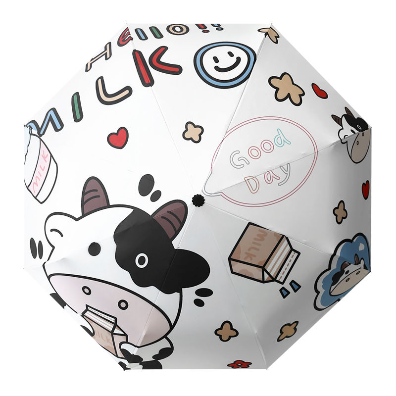 Dù xếp gọn tự động in hình bò sữa xinh xắn