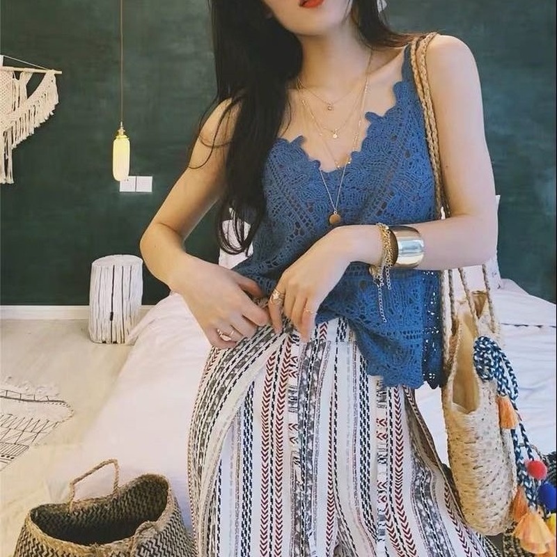 Áo hai dây phối ren phong cách Hàn Quốc quyến rũ cho bạn nữ