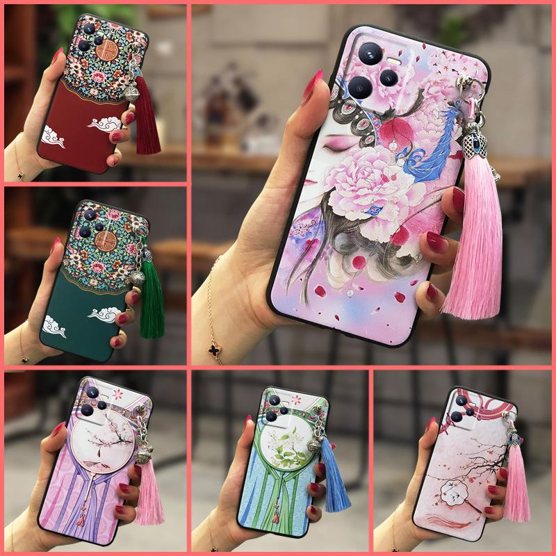 Ốp Điện Thoại Mềm Phối Núm Tua Phong Cách Trung Hoa Cho OPPO Realme C35/Narzo 50a Prime