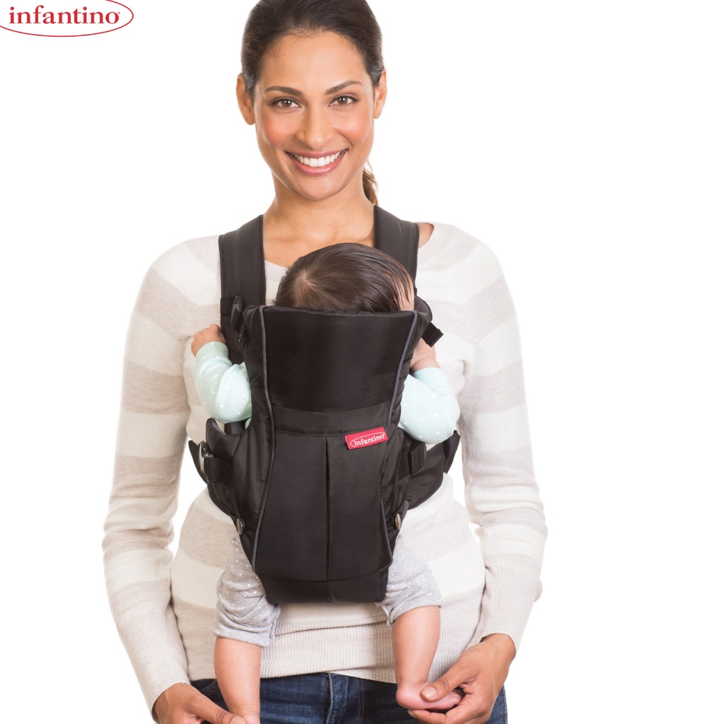 Địu Cho Bé Swift Đa Năng 2 Tư Thế INFANTINO Kèm Yếm Và Túi Nhỏ Phía Trước Tiện Lợi Khi Sử Dụng