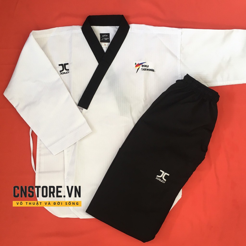 Võ Phục Taekwondo Quyền Vải Sọc Bền Chắc Loại Tốt