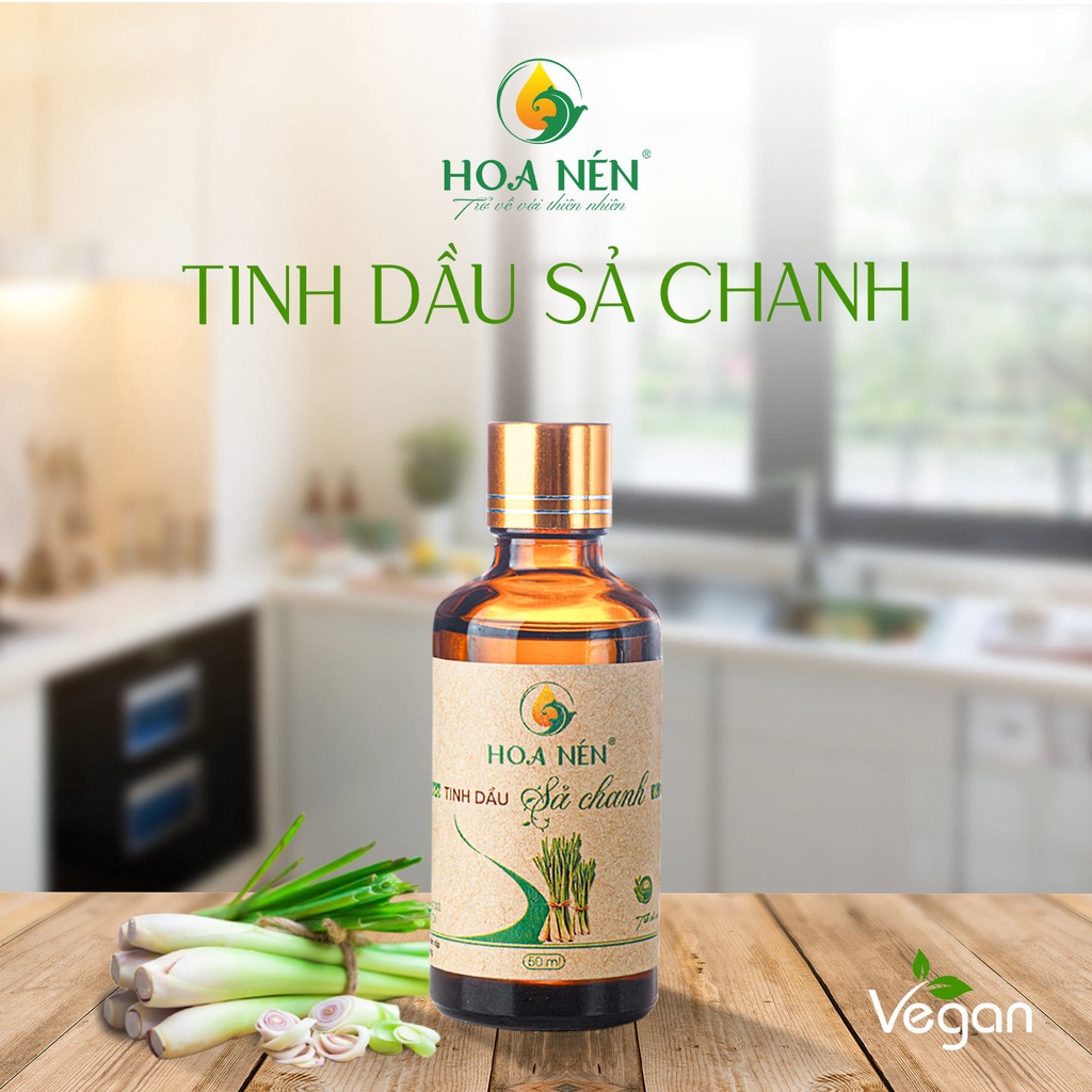 Tinh Dầu Sả Chanh Nguyên Chất Hoa Nén - Tinh dầu xông phòng, khử mùi, khử khuẩn