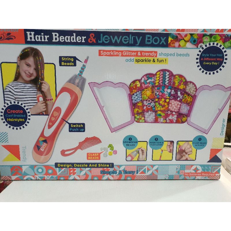 MÁY THIẾT KẾ TÓC VÀ PHỤ KIỆN LÀM TÓC, XÂU HẠT DIY  CHO BÉ, CÓ CLIP