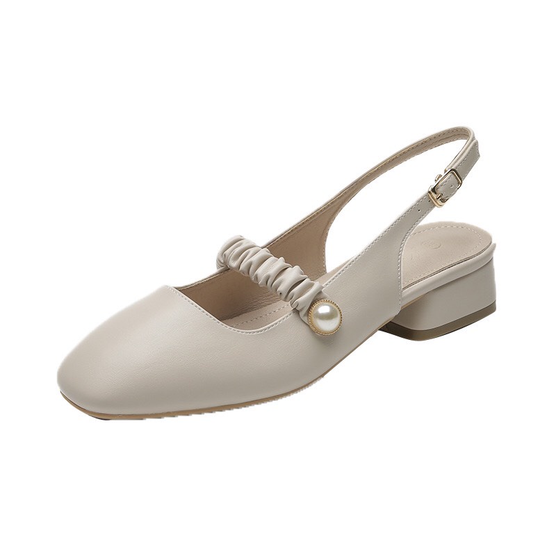 Giày bít mũi quai hậu, Giày tiểu thư Đế Vuông 3CM Xinh Xắn mã H67