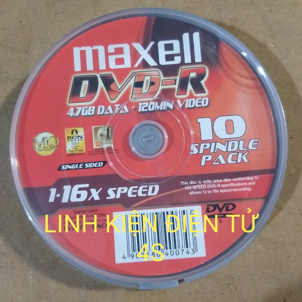 HỘP DVD-R MAXCELL 10 ĐĨA - 4.7GB_TỐC ĐỘ 16X