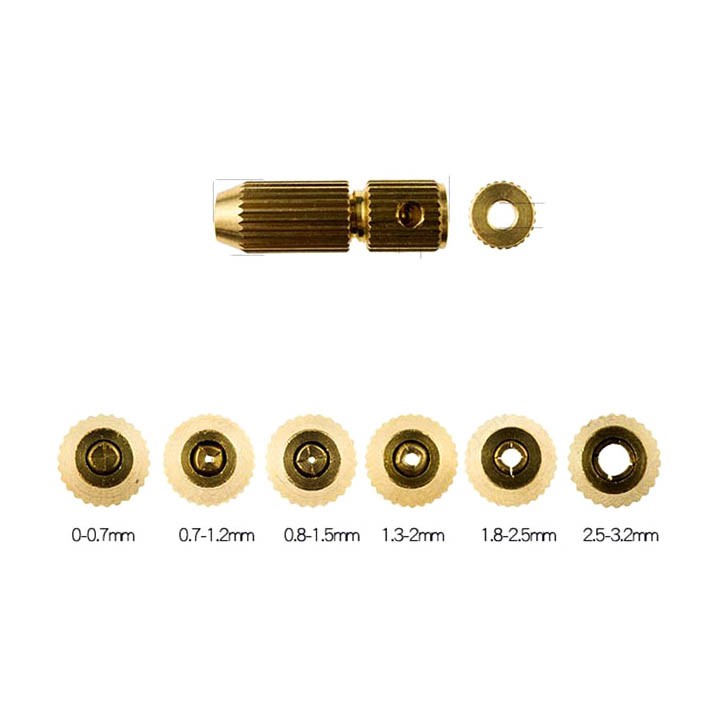 Đầu Kẹp Mũi Khoan mạch PCB 0.8mm - 3.2mm  Các Loại - Chế Máy Khoan Cầm Tay Mini gắn động cơ DC