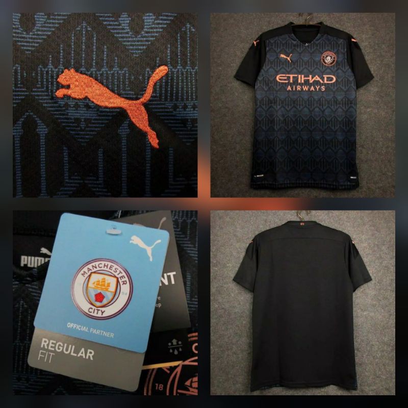 Áo Thun Đá Bóng Manchester City Away 2020 2021 Hàng Nhập Khẩu Chất Lượng Cao