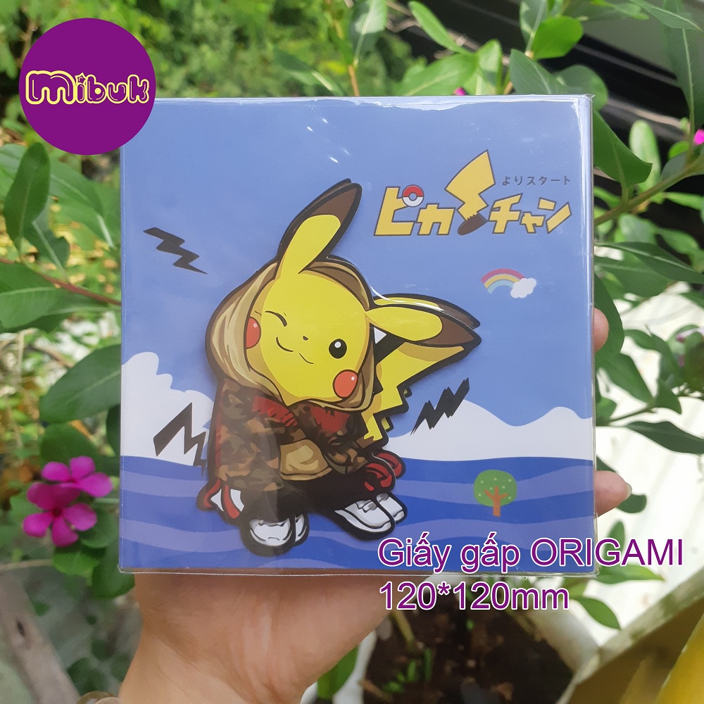 Giấy gấp Origami nhiều kích thước 9.7x9.7 12x12 14.5x14.5 cm