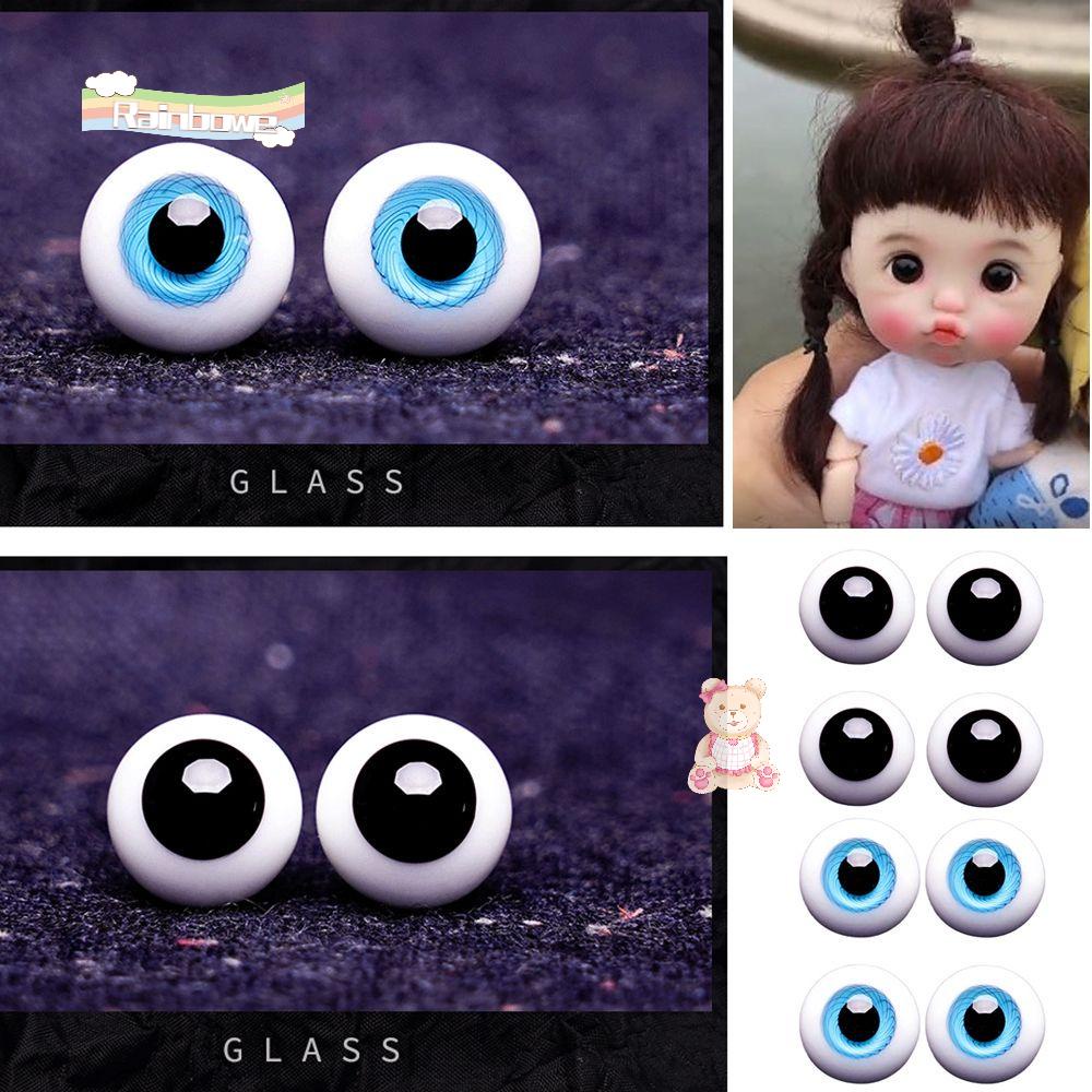 Con mắt màu xanh dương / đen 6mm / 8mm / 10mm / 12mm / 14mm làm búp bê thủ công