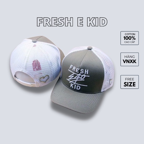 Nón lưỡi trai Fresh Ego Kid chất cotton phối lưới Hàn Quốc cao cấp, nón kết thể thao