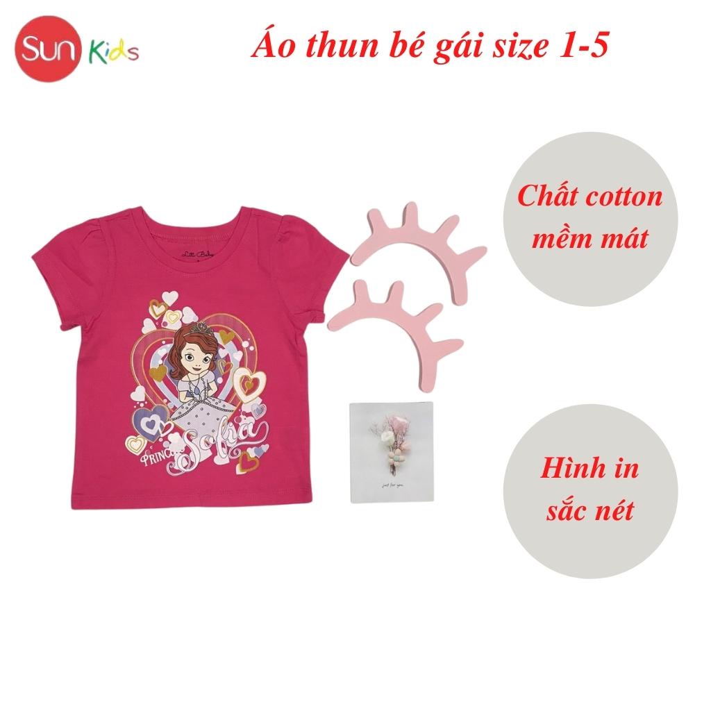 Áo thun cho bé gái, áo phông bé gái chất cotton mềm mát, size 1 - 5 tuổi - SUNKIDS