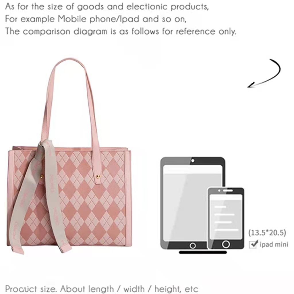 H HAPPY HOMLIV Túi Tote Một Vai Sức Chứa Lớn Cho Nữ