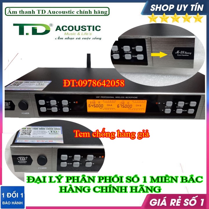 Micro không dây TD acoustic M-28 luxury hàng chính hãng