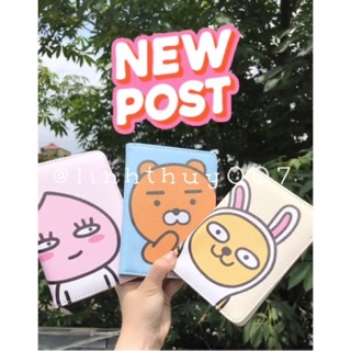 Ví da KaKaoTalk thỏ MUZI đựng Passport hộ chiếu họa tiết đáng yêu dễ thương phong cách Hàn Quốc