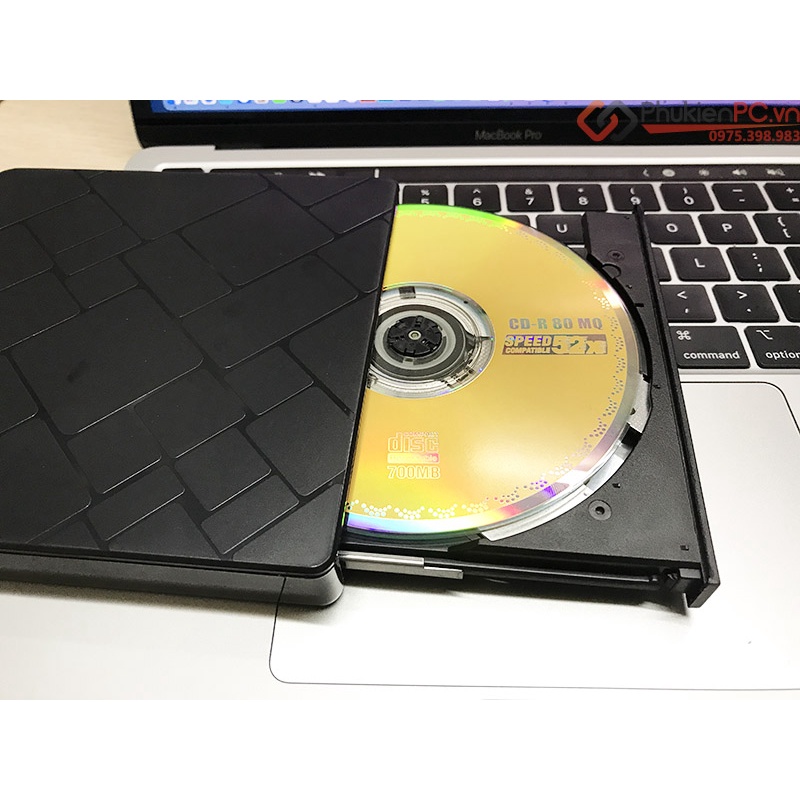 Ổ đĩa quang CD/DVD-RW cắm ngoài cho Macbook,laptop,PC chân USB 3.0 và Type-C tiện dụng