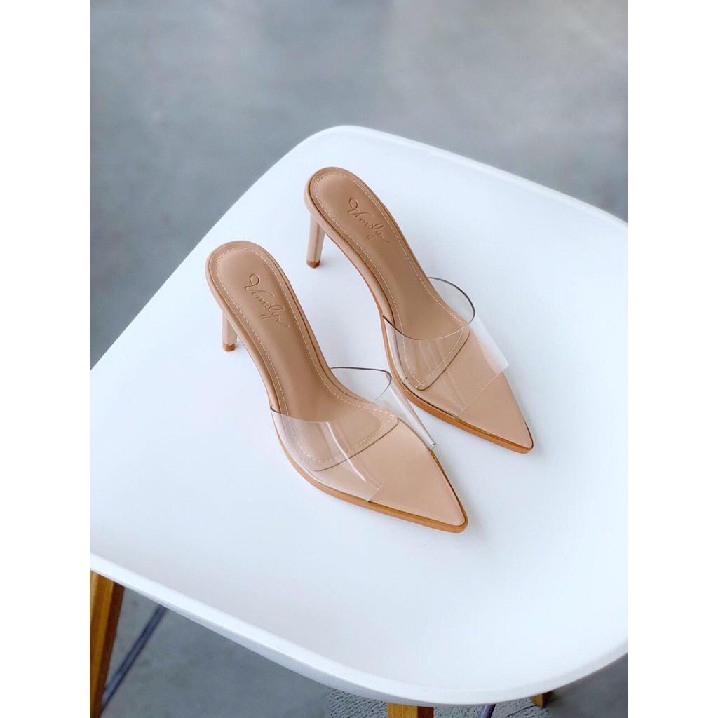 Giày cao gót mũi nhọn 7cm FLASH SALE   - THE NYSMILE - Gót nhọn công sở quai trong - EMMA