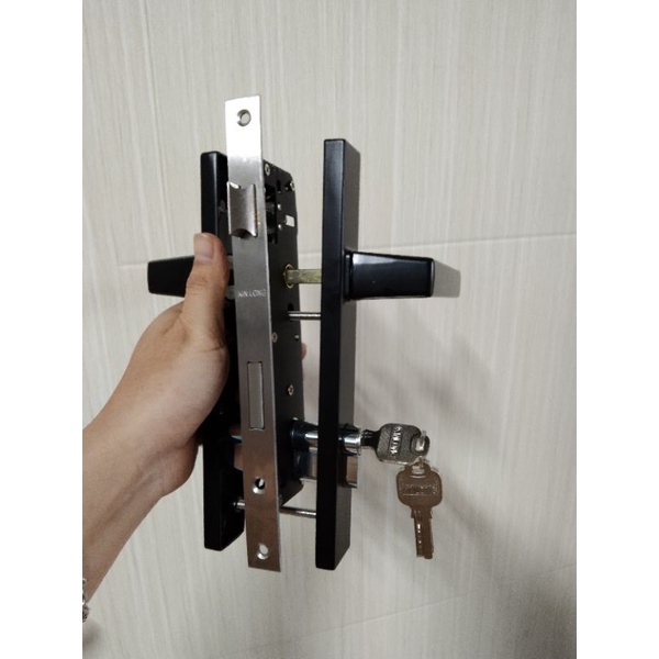 💥Khóa KL đen đơn điểm cho cửa nhôm hệ vát cạnh 55