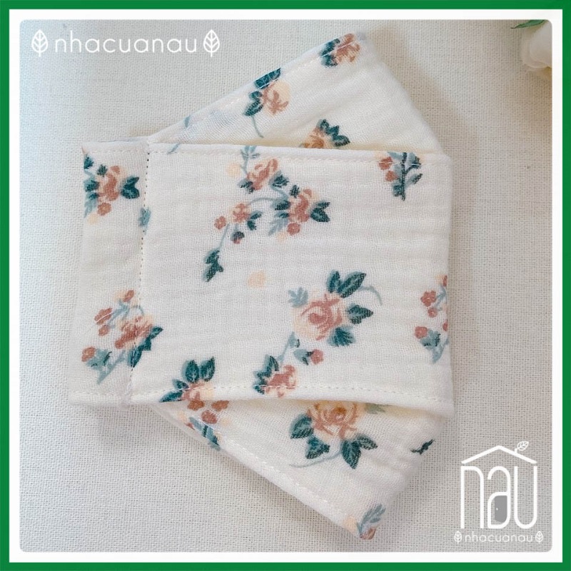 Khẩu trang vải 3D Muslin, may đo thủ công, sử dụng được nhiều lần, chống hơi nước bám kính Sẵn có tại Nhà của Nâu