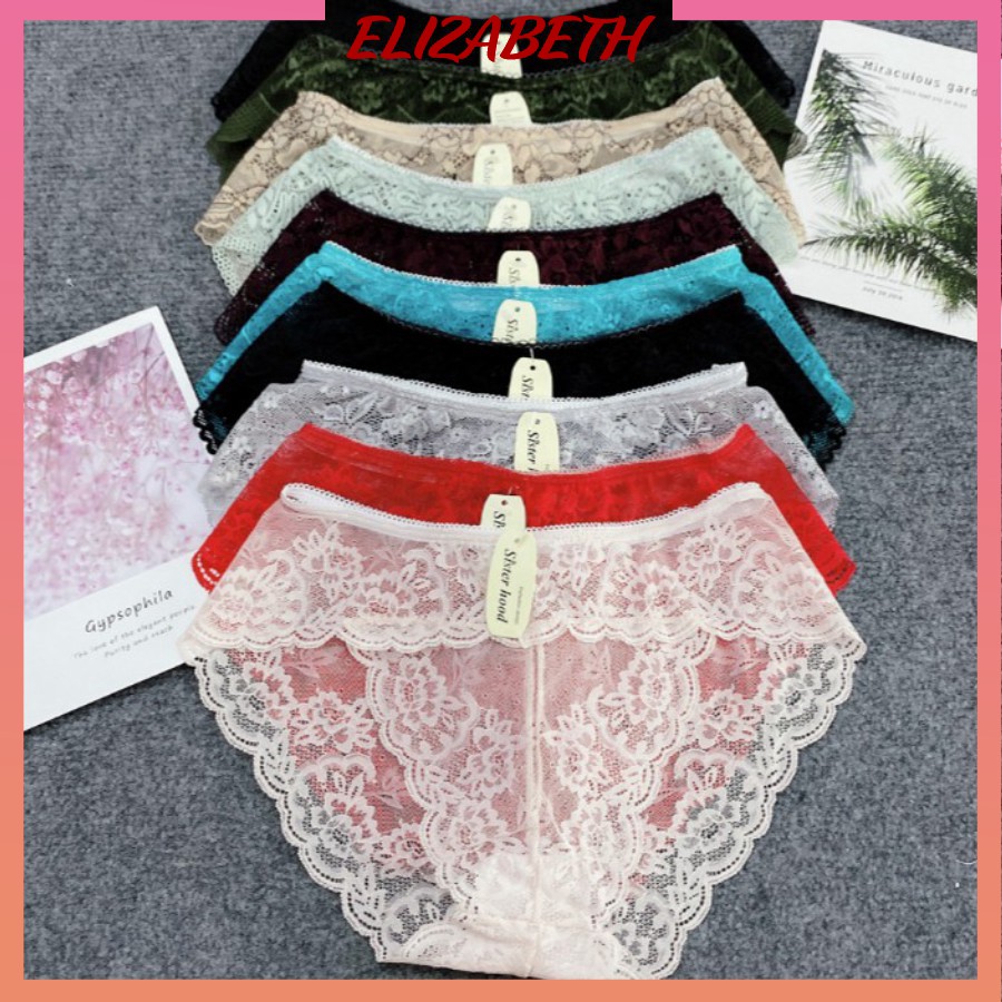 Quần lót ren nữ gợi cảm sexy siêu mỏng nhiều màu, mềm mịn quyến rũ, quần lót Elizabeth Chip | BigBuy360 - bigbuy360.vn