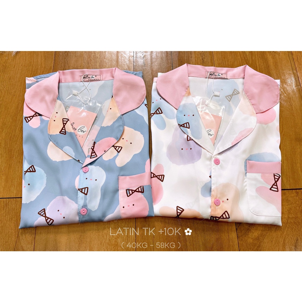 Đồ ngủ pijama lụa Latin thiết kế TNQD cao cấp Boo - form 40-60kg