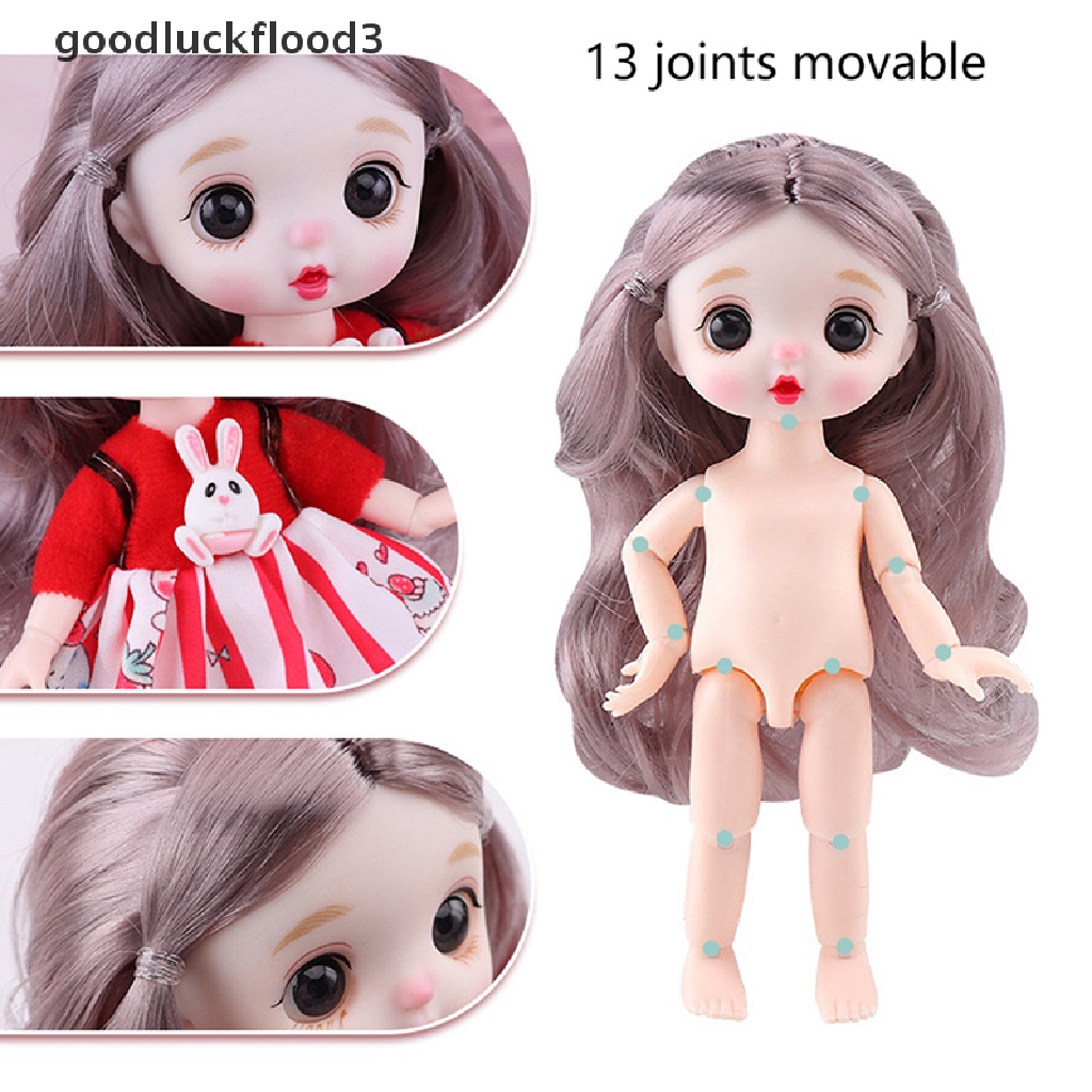 Búp Bê Mắt 3D Mini 16cm 13Cm Có Khớp Cử Động DIY