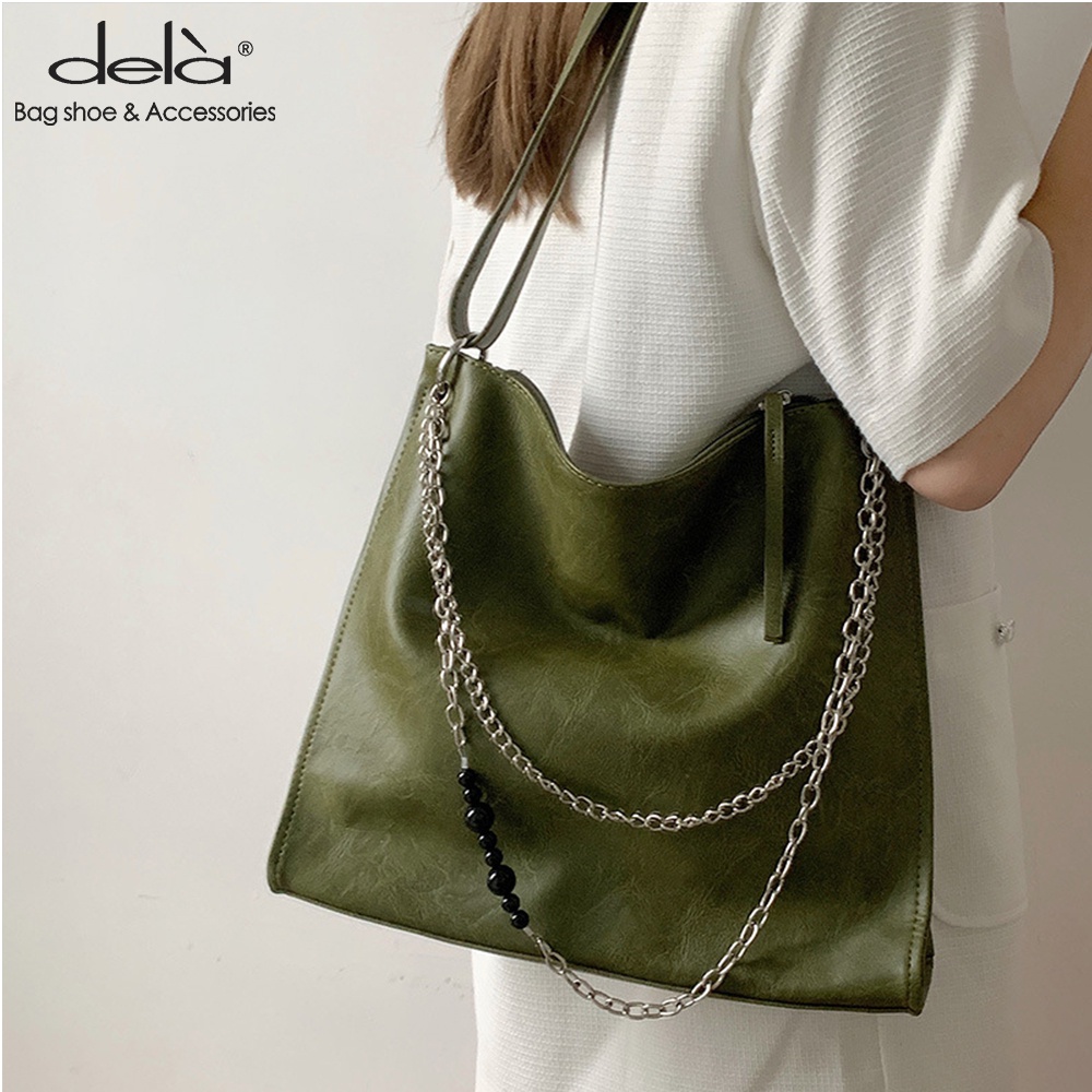 Dela Túi Xách tote Màu Xanh Bơ Xanh Quả Bơ Sức Chứa Lớn Phong Cách Hàn Quốc Thời Trang Mùa Hè Hàng Mới Dành Cho Bạn Nữ