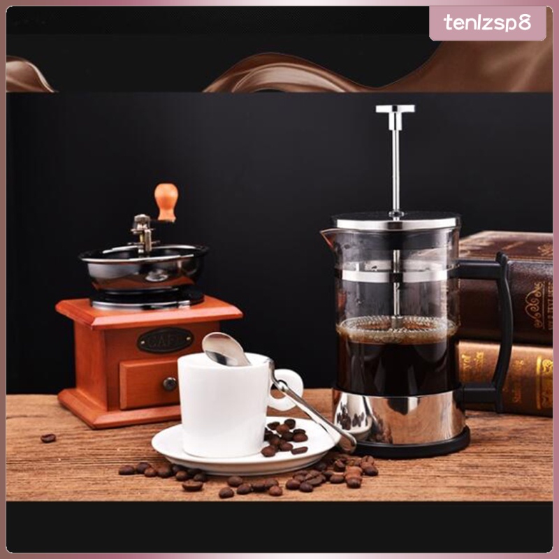 Stainless Steel French Press Tea Espresso Coffee Maker 350ml/12oz Silver
