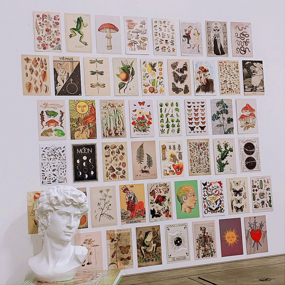 Bộ 50 Tấm Poster Treo Tường Trang Trí Phong Cách Retro 50s