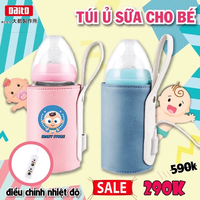 [Mã 267FMCGSALE giảm 8% đơn 500K] Túi ủ sữa thông minh có cảm biến nhiệt chất liệu da cao cấp