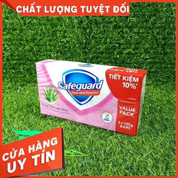 Combo 3 bánh Xà bông Safeguard 130g hương thảo mộc, nha đam, Bạc hà, trắng - giao hương ngẫu nhiên