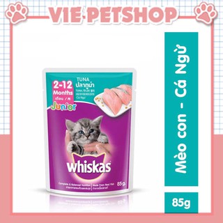 Pate WHISKAS KITTEN JUNIOR cho Mèo Con Đủ Vị Gói 80Gr | Vie PETSHOP