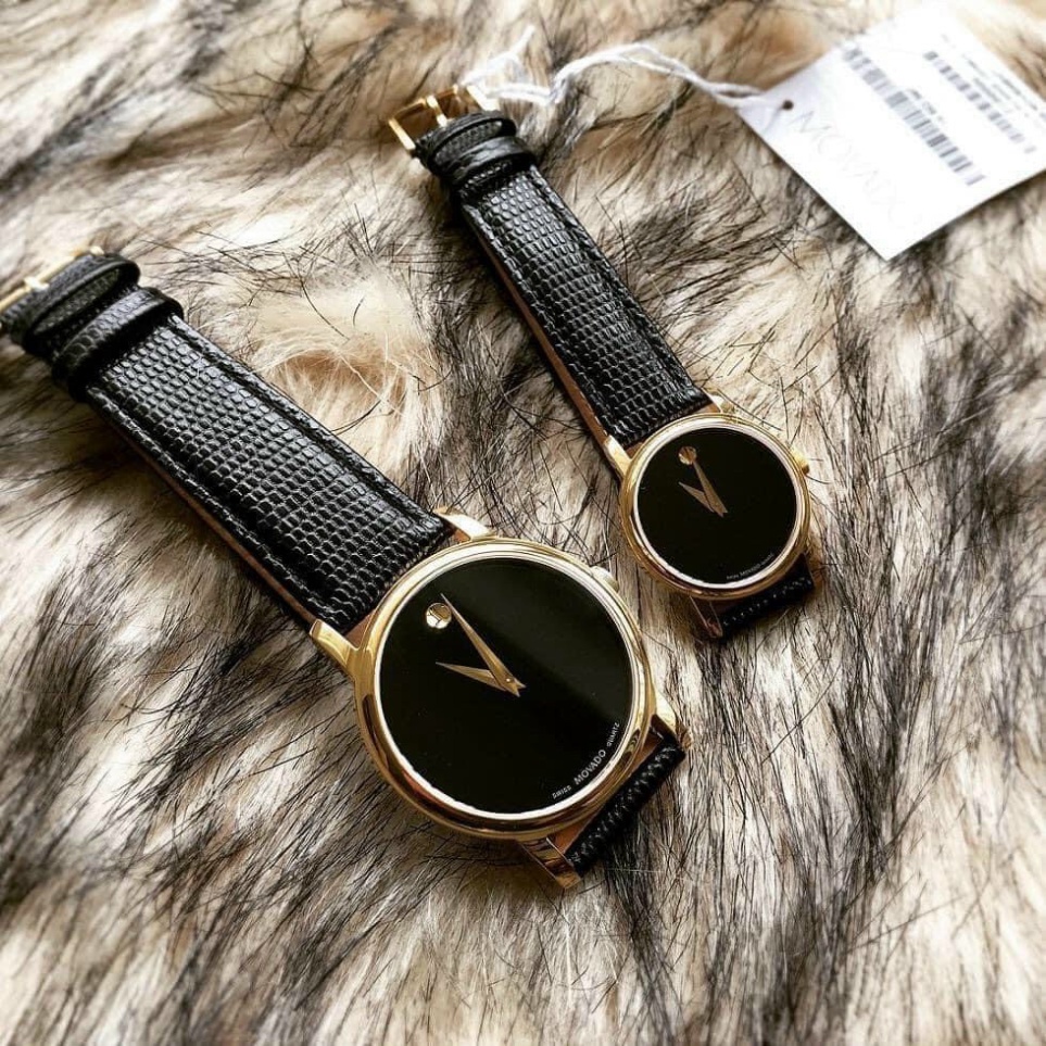 Đồng hồ nam MOVADO nữ + nam dây da cao cấp, thời trang siêu đẹp cao cấp..