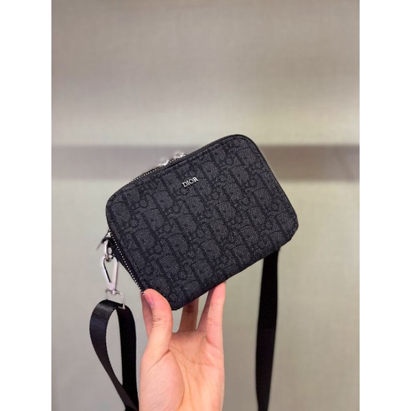 Túi đeo chéo nam D.I mini họa tiết canvas 3 màu kèm dây da cực chất fullbox