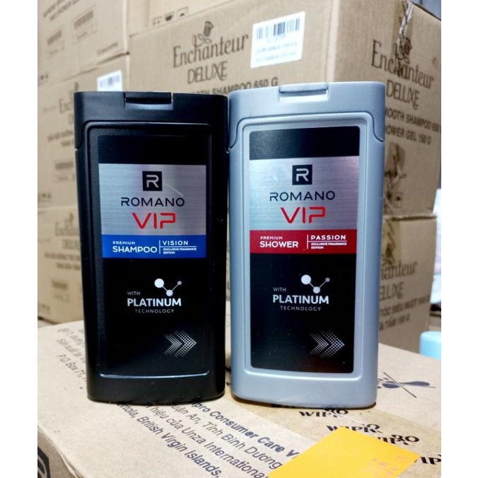 Dầu gội/sữa tắm Romano Vip 650g/180g