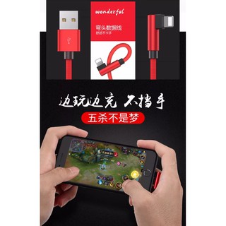 Mới Dây Cáp Sạc Đầu Cong Chữ L Dài 3m Cho Iphone Android