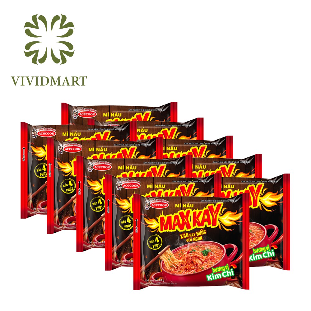 [Toàn quốc] MÌ NẤU MAXKAY VỊ HẢI SẢN, MAX KAY VỊ KIM CHI - COMBO 10 GÓI MAXCAY - ĂN MAX CAY - ACECOOK | BigBuy360 - bigbuy360.vn