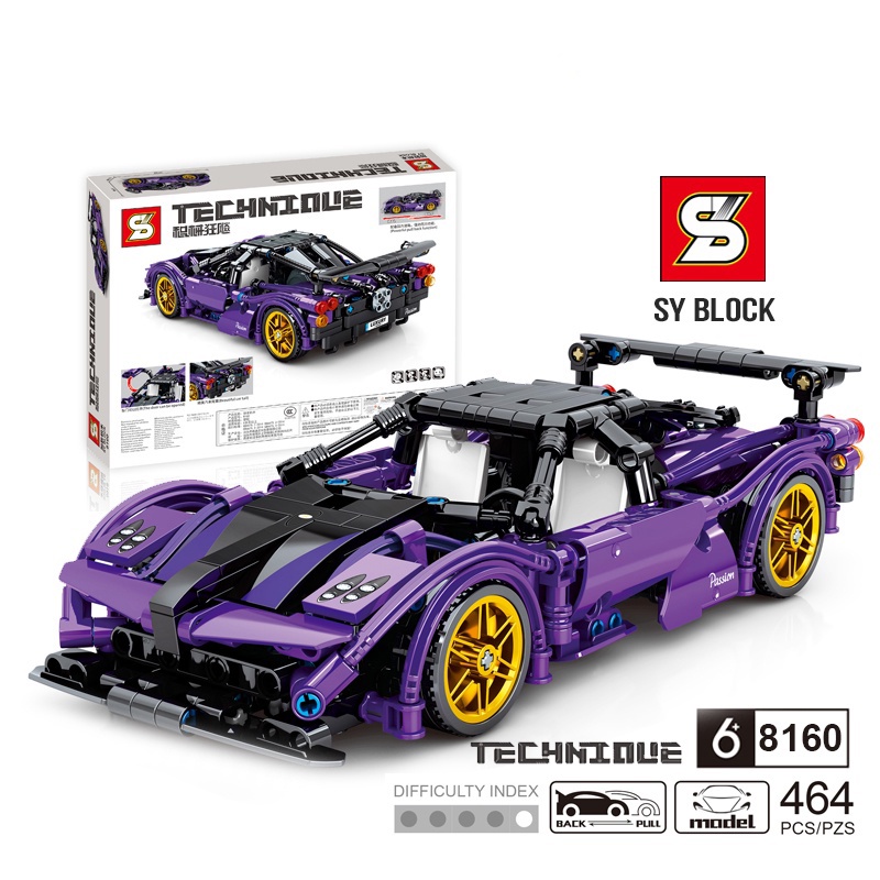 Đồ chơi lắp ráp xe Lego Technic mô hình Siêu Xe Pagani Màu Tím - SY BLOCK 8160