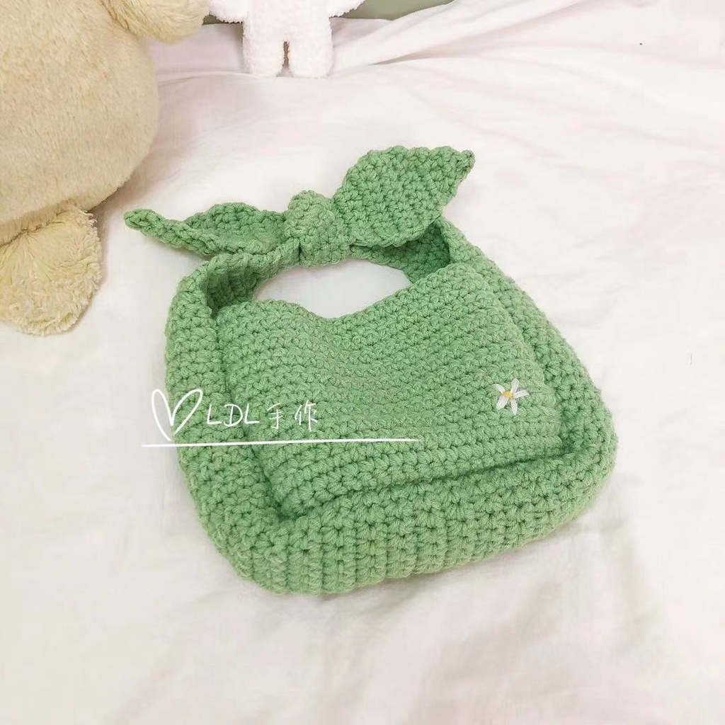 Túi xách nơ len móc