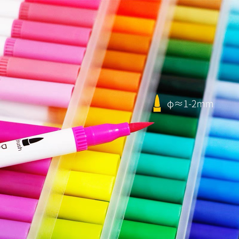 Bộ 12 24 36 48 bút viết tiêu đề dual brush pen fineliner, bút calligraphy bullet journal VP09