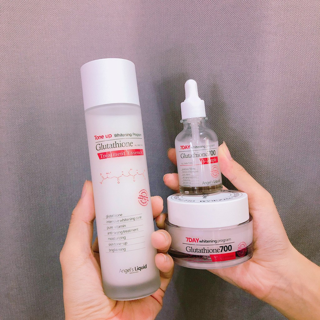 Huyết Thanh Trắng Da /Freeship từ 150k/ Combo Toner - Serum - Kem dưỡng 7 Day Whitening Program Glutathione 700 V-Ample