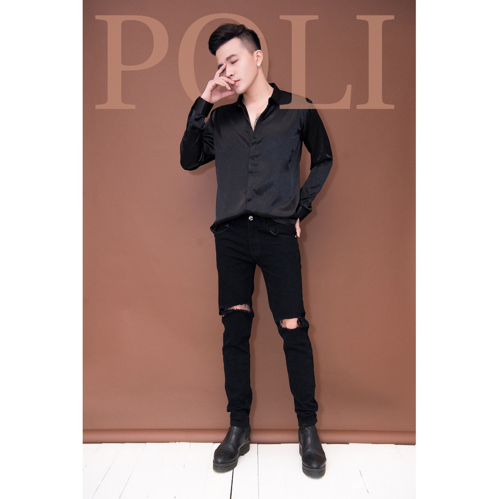 Áo sơ mi lụa bóng POLI | BigBuy360 - bigbuy360.vn