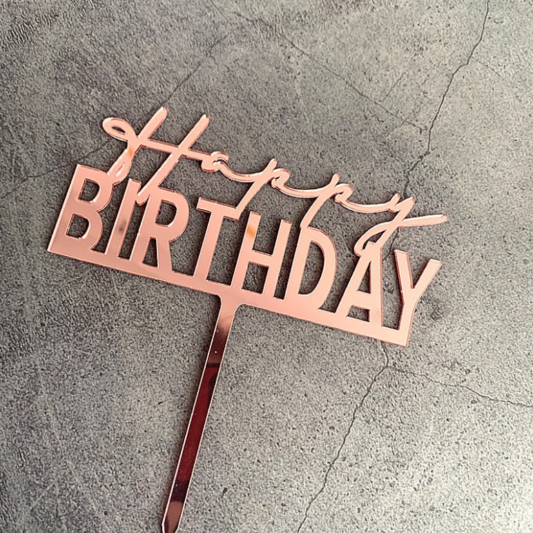 Que cắm trang trí bánh kem hình chữ Happy Birthday