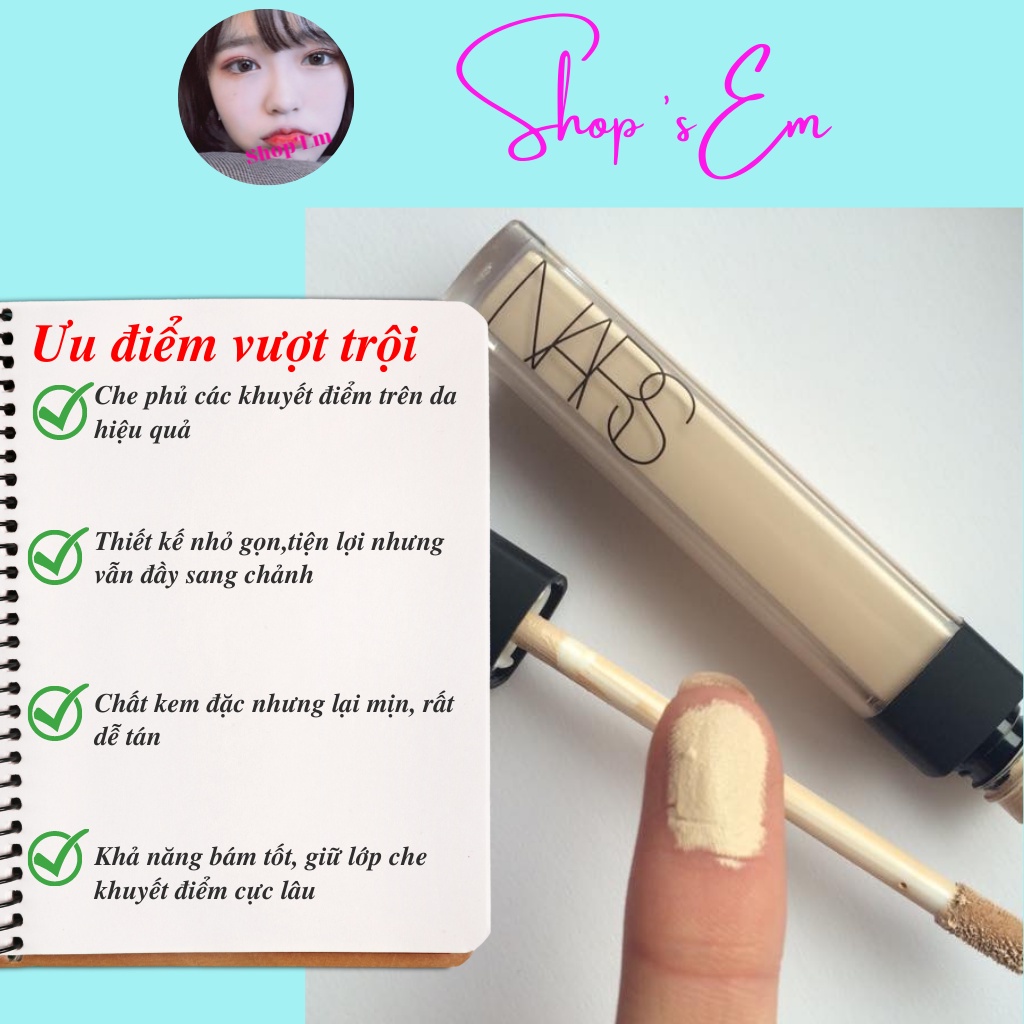 Kem Che Khuyết Điểm Nars Radiant Creamy Concealer 1.4ml mềm mịn, dễ tán, che phủ khuyết điểm và độ bám hoàn hảo