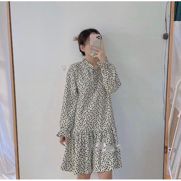 Sét Đầm Nữ Vintage, Váy Đầm Babydoll Chấm Bi Nơ Ngực Tay Bồng Dáng Suông Kèm Gile Ngoài Phong Cách Hàn Quốc. | BigBuy360 - bigbuy360.vn