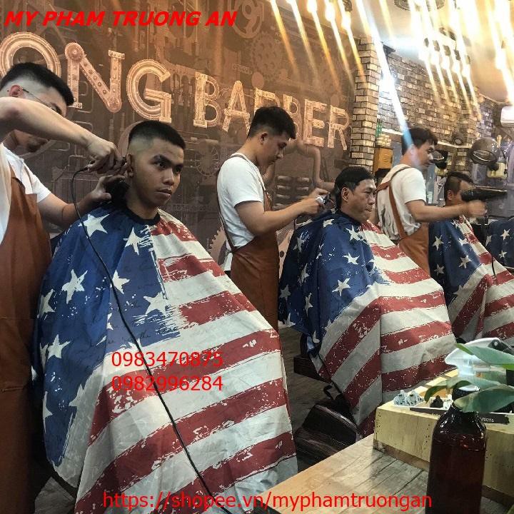 Áo choàng cắt tóc cờ Mỹ USA cho barbershop